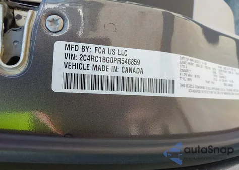 2023 Chrysler Pacifica Touring L из США, поврежденный, VIN 2C4RC1BG0PR546859